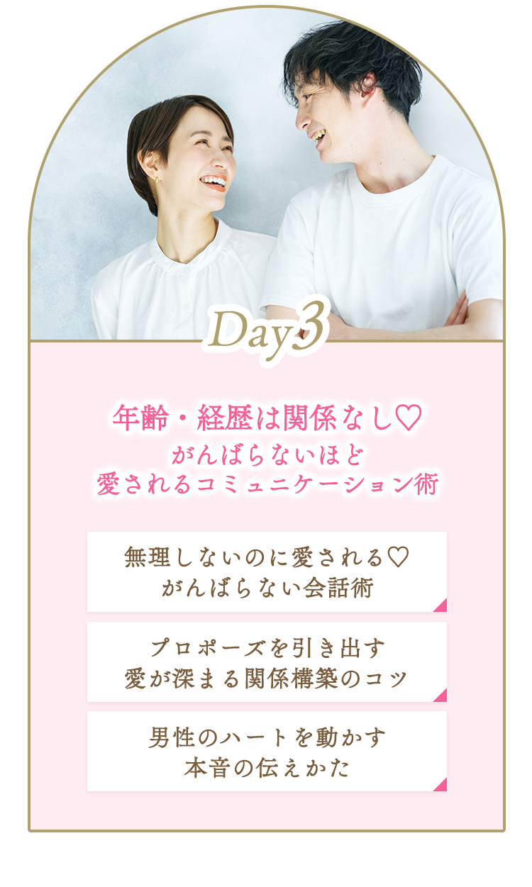 Day3：年齢・経歴は関係なし！がんばらないほど愛されるコミュニケーション術